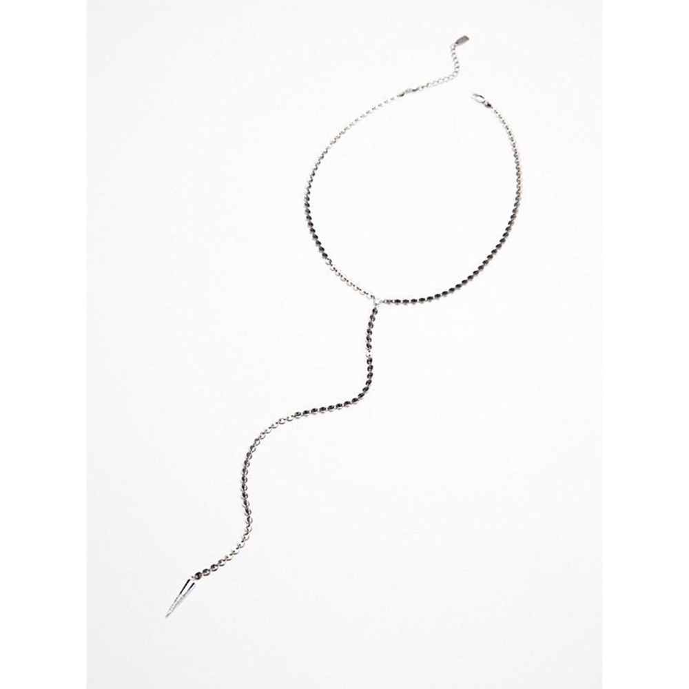 NEW Free People Cold Desert Metal Bolo Silver - Picture 2 of 8